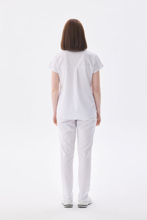 N O V A | Beyaz Premium Likralı Üniforma Takımı - Class Üniforma hemşire formaları, medikal önlükler