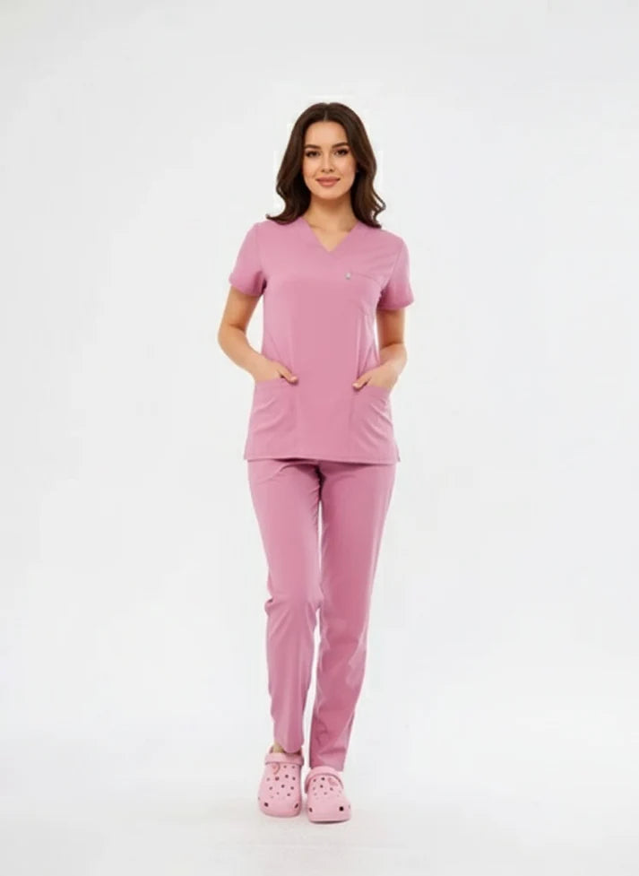 Outlet Classic | Pudra Unisex Likralı Üniforma Takımı