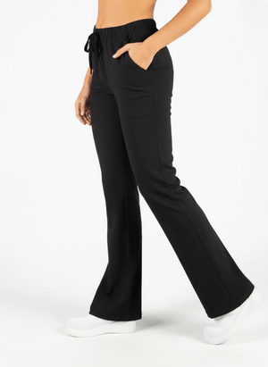 Kadın Siyah Likralı İspanyol Pantolon - Class Üniforma hemşire formaları, medikal önlükler