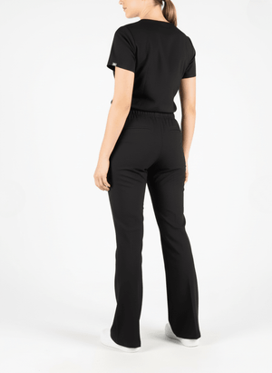 Kadın Siyah Likralı İspanyol Pantolon - Class Üniforma hemşire formaları, medikal önlükler