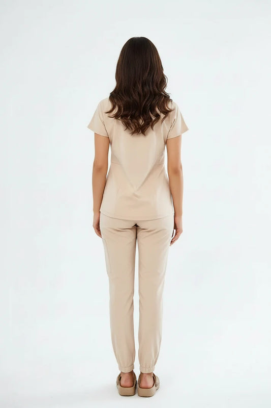 N O V A | Bej Premium Likralı Üniforma Takımı