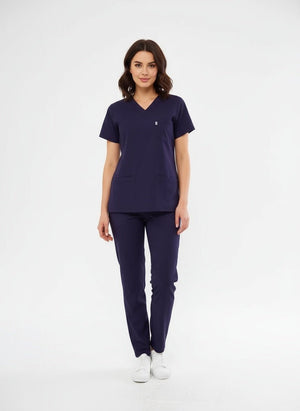 Classic - Mor Kadın Likralı Üniforma Takımı - Class Üniforma hemşire formaları, medikal önlükler