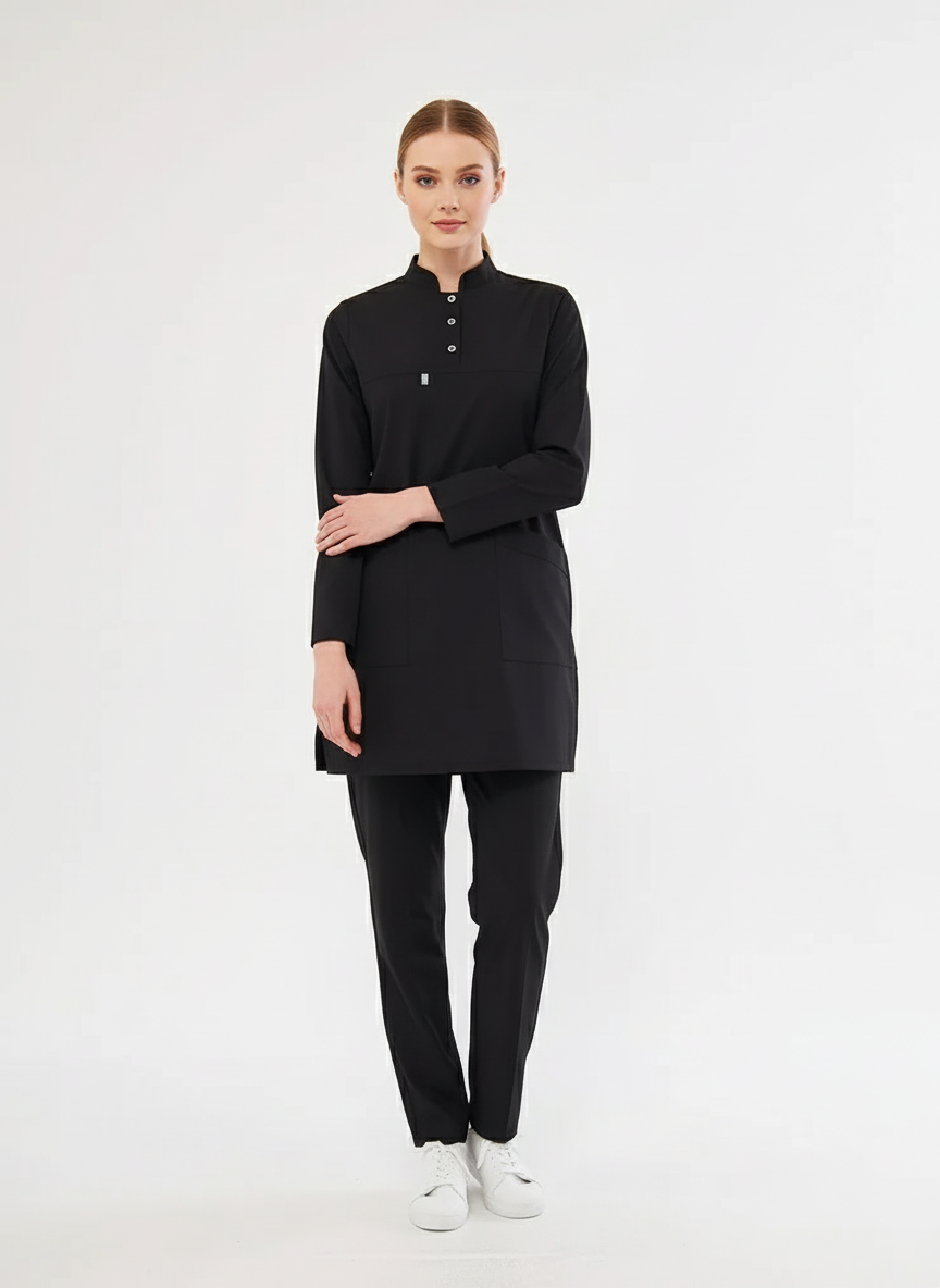 Хиджаб - комплект униформы медсестры из черной лайкры