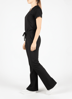 Kadın Siyah Likralı İspanyol Pantolon - Class Üniforma hemşire formaları, medikal önlükler