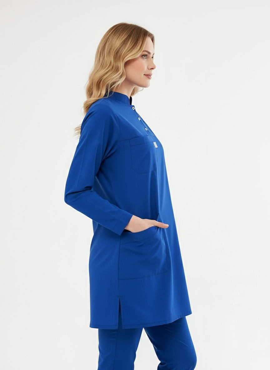 Хиджаб - комплект униформы медсестры из саксонской синей лайкры