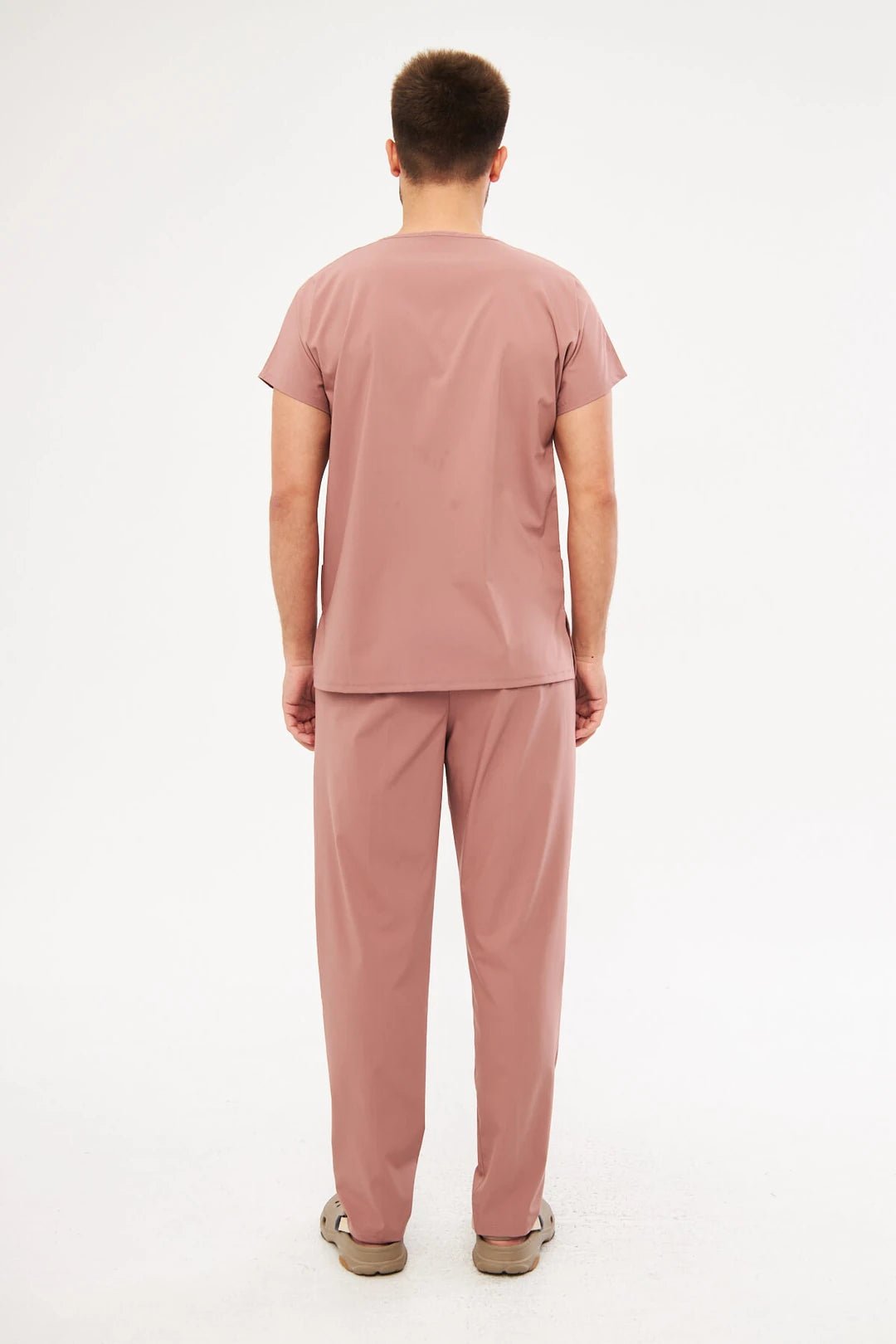 Classic - Gül Kurusu Erkek Likralı Üniforma Takımı - Class Üniforma hemşire formaları, medikal önlükler