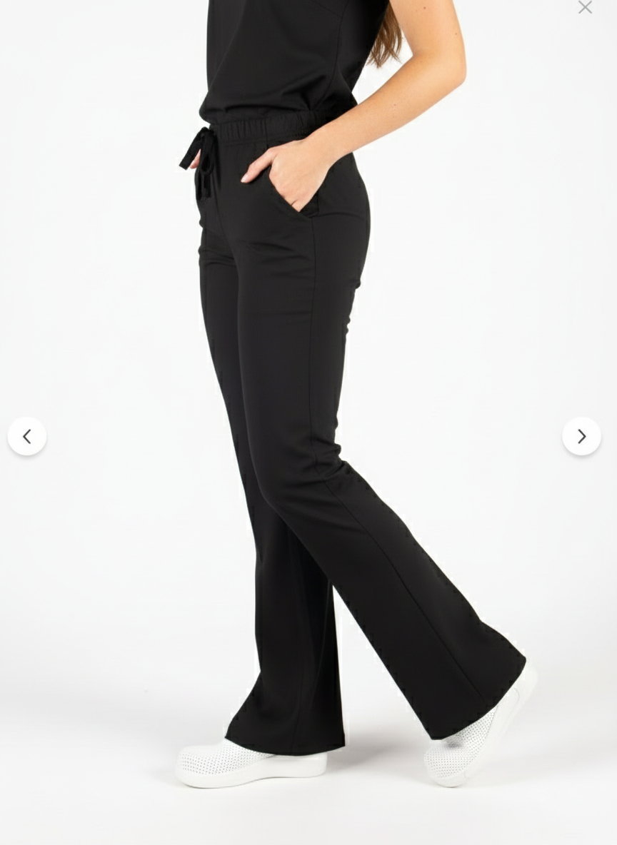 Kadın Siyah Likralı İspanyol Pantolon