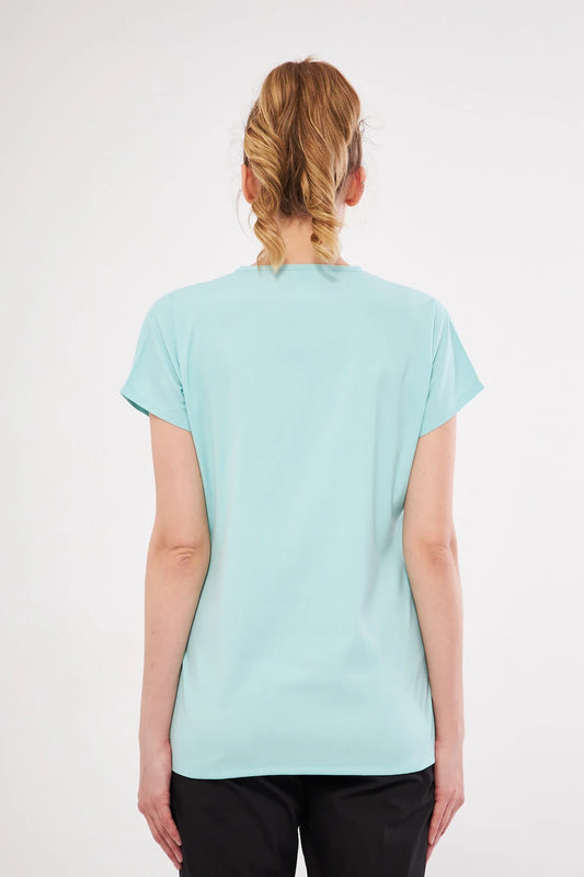 Classic Tek Üst - Mint Yeşili Likralı Hemşire Forması Üstü