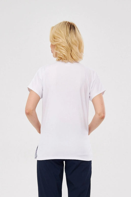 Classic Tek Üst  - Beyaz Likralı Hemşire Forması Üstü