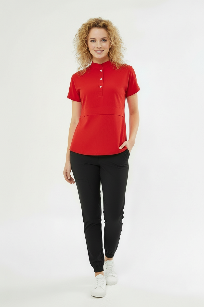 N O V A | Kırmızı Siyah Premium Likralı Üniforma Takımı