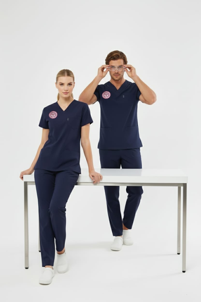 Class Üniforma Lacivert Hemşire Forması Likralı Scrubs Kadın (Yeni Yönetmeliğe Uygun - Patriot Blue)