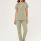 Class Üniforma Bej Sağlık Teknisyen, Tekniker Forması Likralı Scrubs Kadın (Yeni Yönetmeliğe Uygun - Moth)