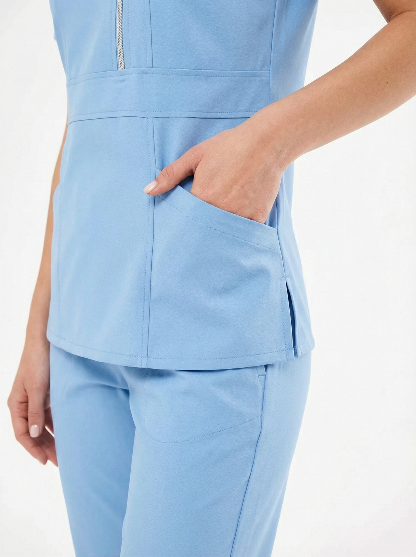 K I E V | Bebe Mavisi Lüks Likralı Hemşire Üniforması