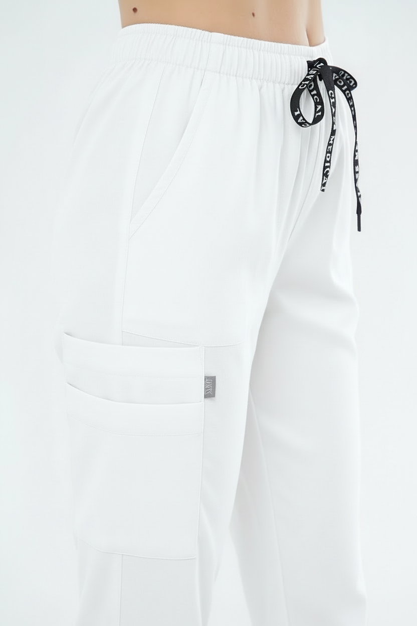 N O V A | Beyaz Premium Likralı Üniforma Takımı