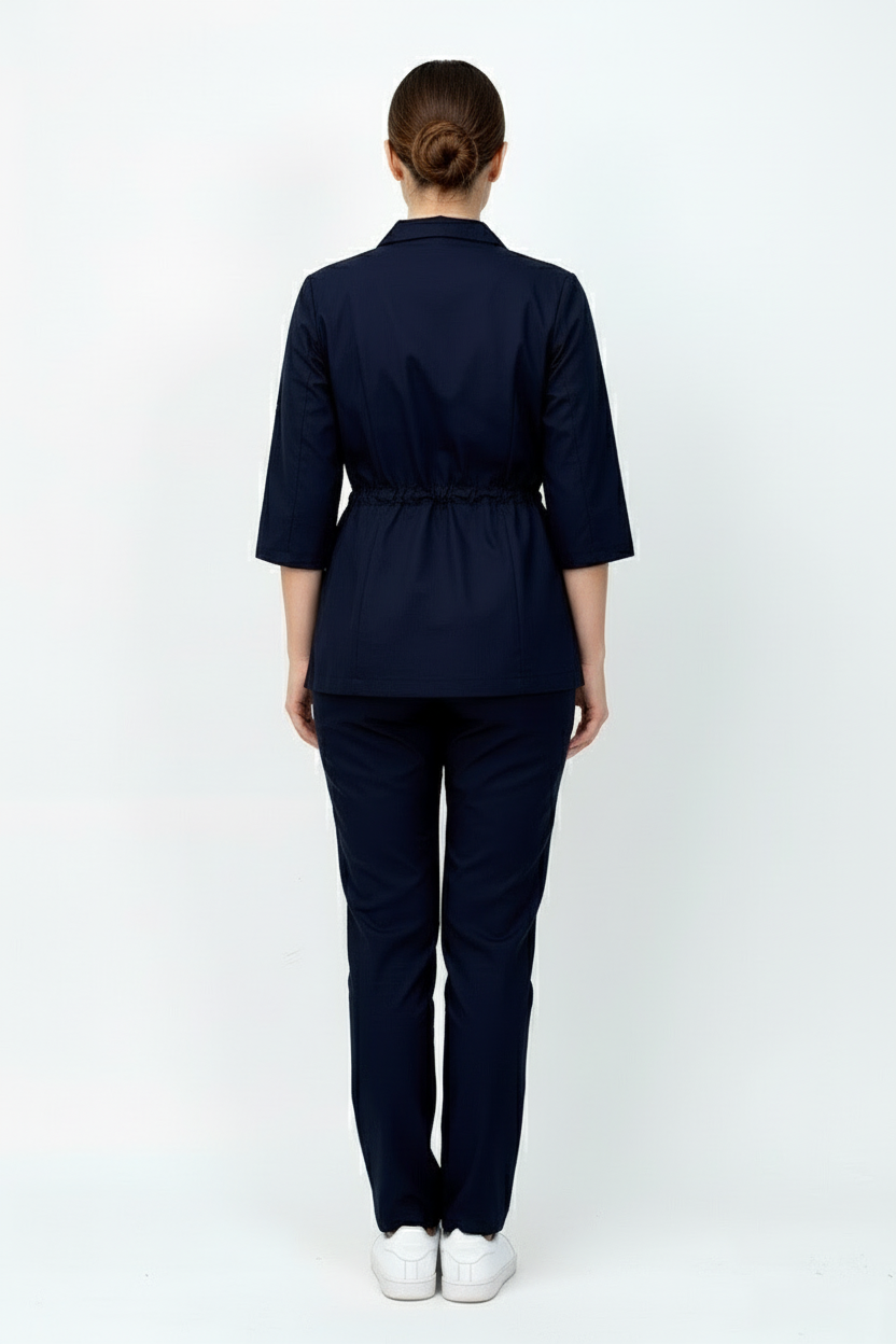 L I S B O N | Lacivert Premium Likralı Ceket Üniforma Takım