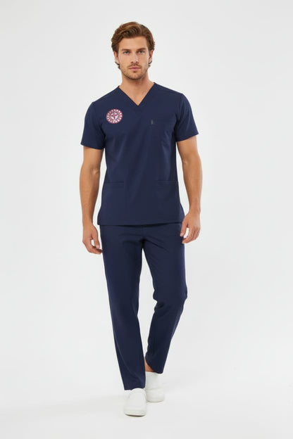 Class Üniforma Lacivert Hemşire Forması Likralı Scrubs Unisex (Yeni Yönetmeliğe Uygun - Patriot Blue)