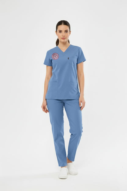 Class Üniforma Alaska Mavisi Doktor Hekim Forması Likralı Scrubs Unisex (Yeni Yönetmeliğe Uygun - Alaskan Blue)