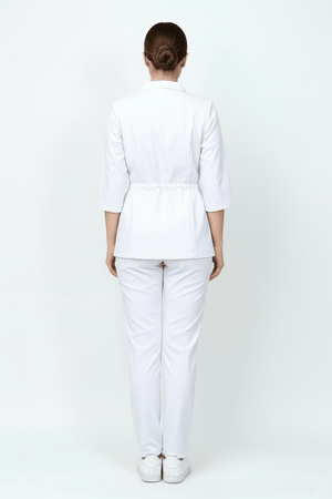 L I S B O N | Beyaz Premium Likralı Ceket Üniforma Takım - Class Üniforma hemşire formaları, medikal önlükler