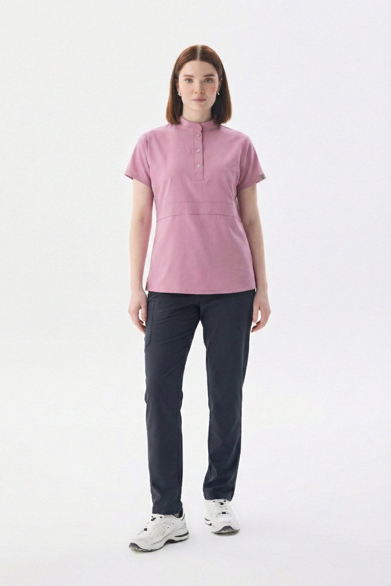 N O V A | Pudra Füme Premium Likralı Üniforma Takımı - Class Üniforma hemşire formaları, medikal önlükler