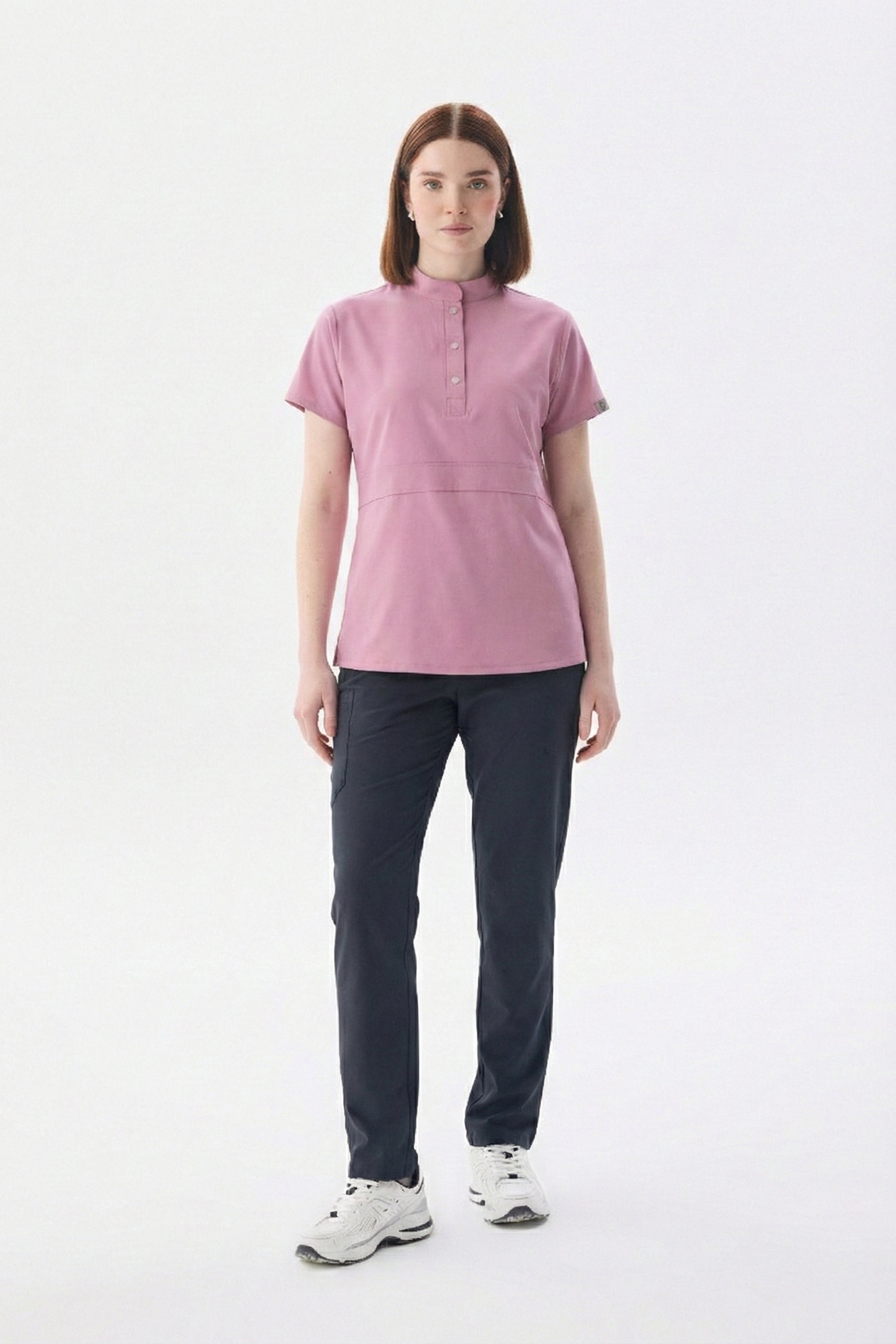 N O V A | Pudra Füme Premium Likralı Üniforma Takımı