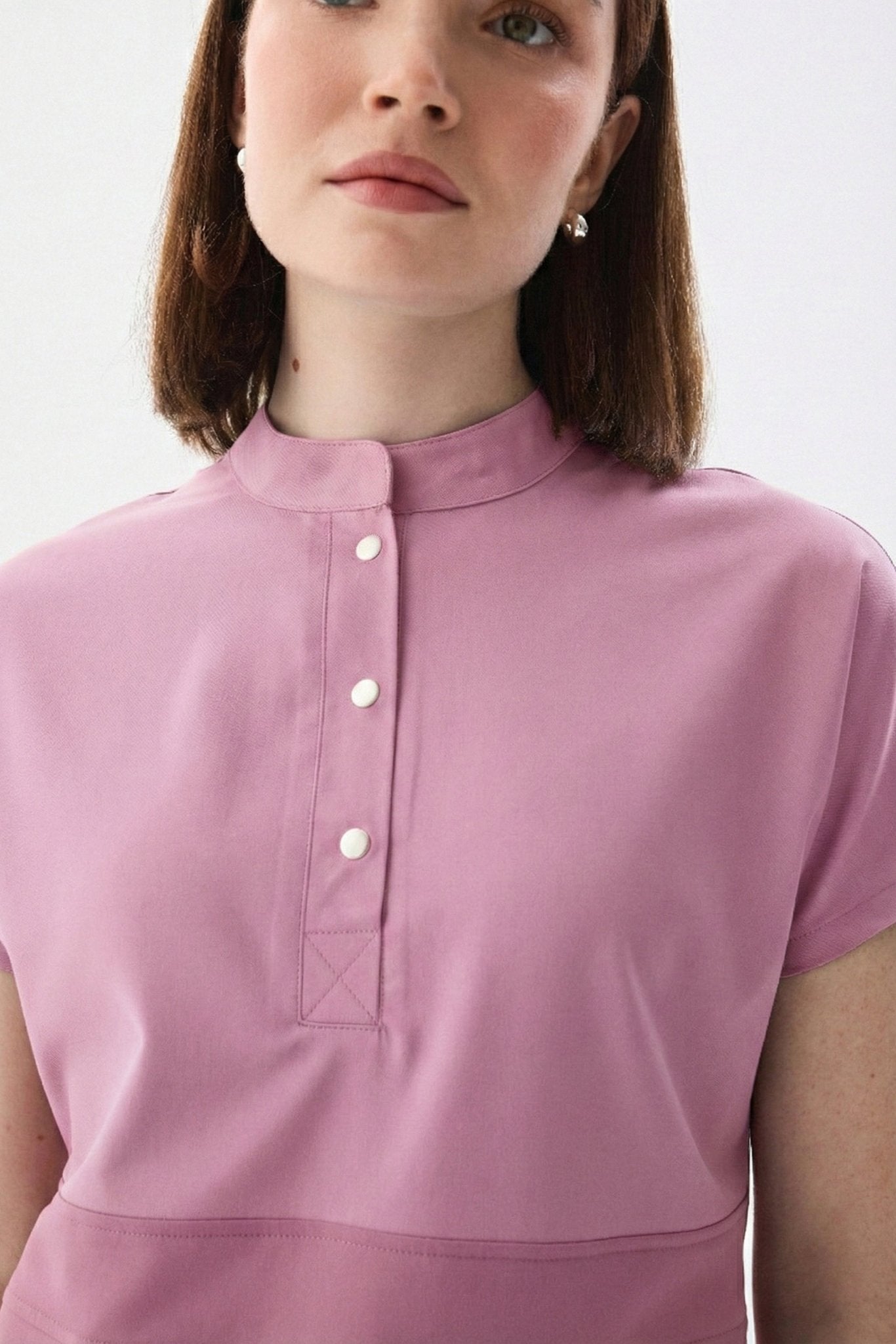 N O V A | Pudra Füme Premium Likralı Üniforma Takımı - Class Üniforma hemşire formaları, medikal önlükler