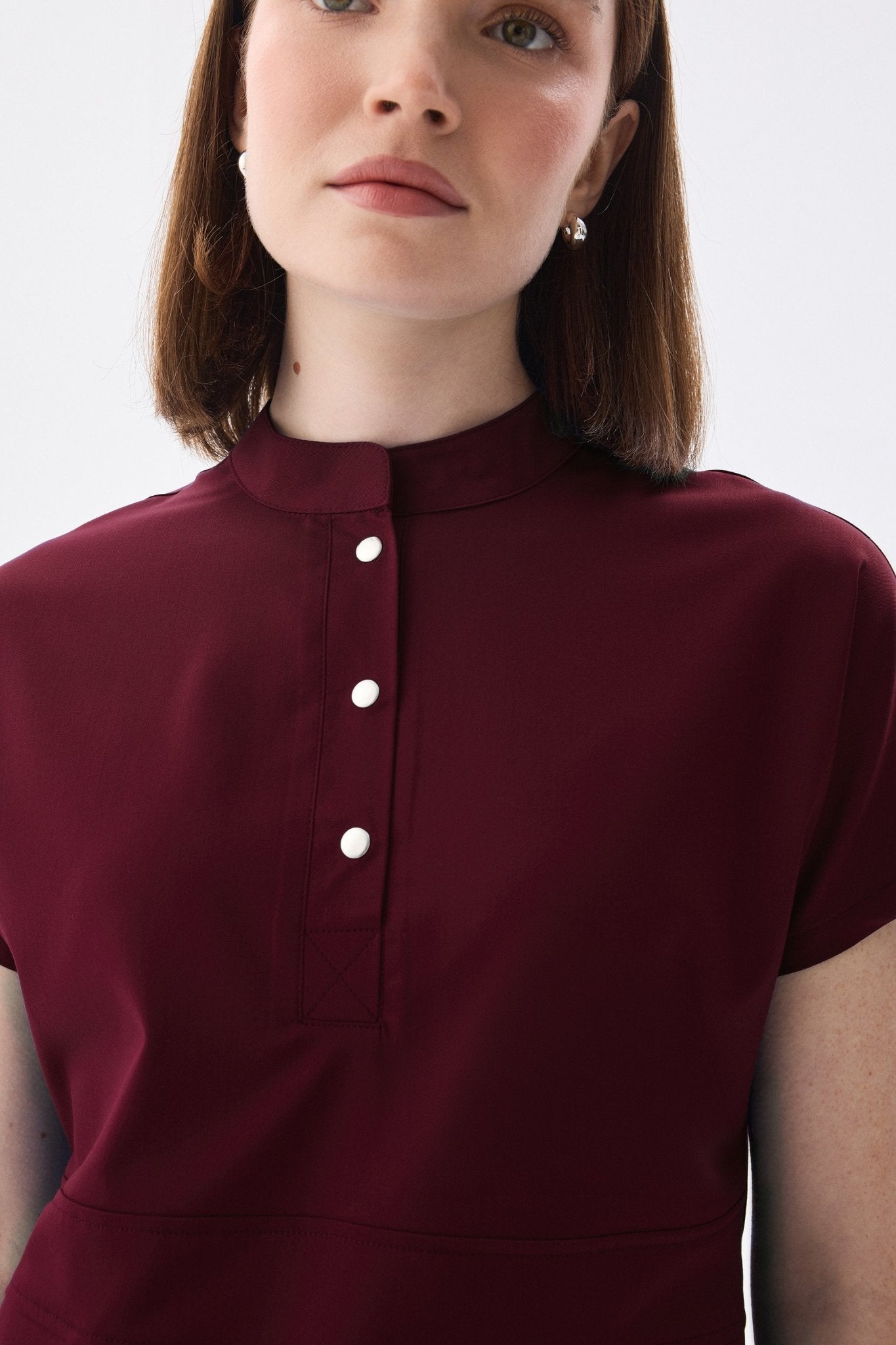 N O V A | Bordo Premium Likralı Üniforma Takımı - Class Üniforma hemşire formaları, medikal önlükler