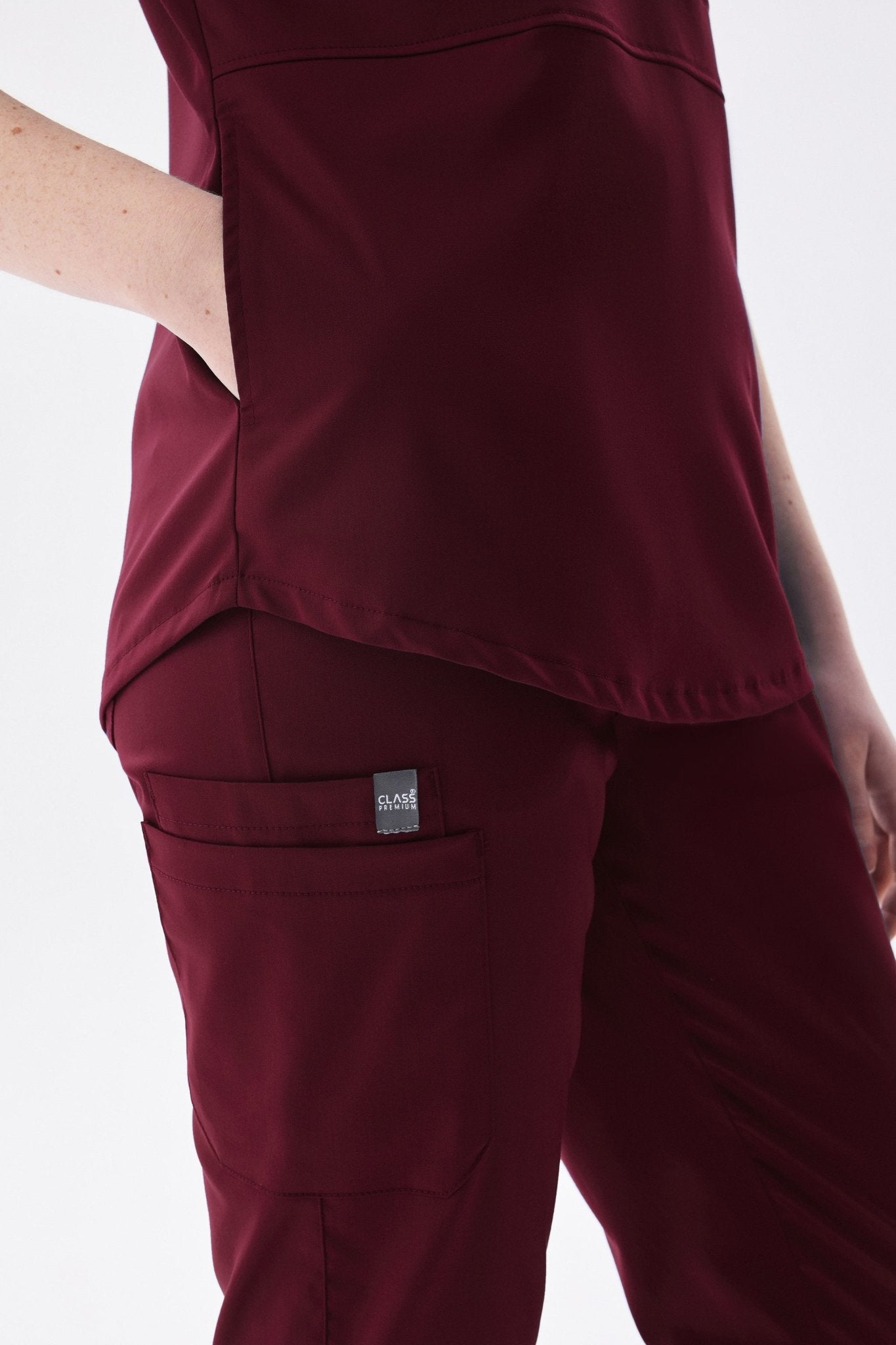 N O V A | Bordo Premium Likralı Üniforma Takımı - Class Üniforma hemşire formaları, medikal önlükler