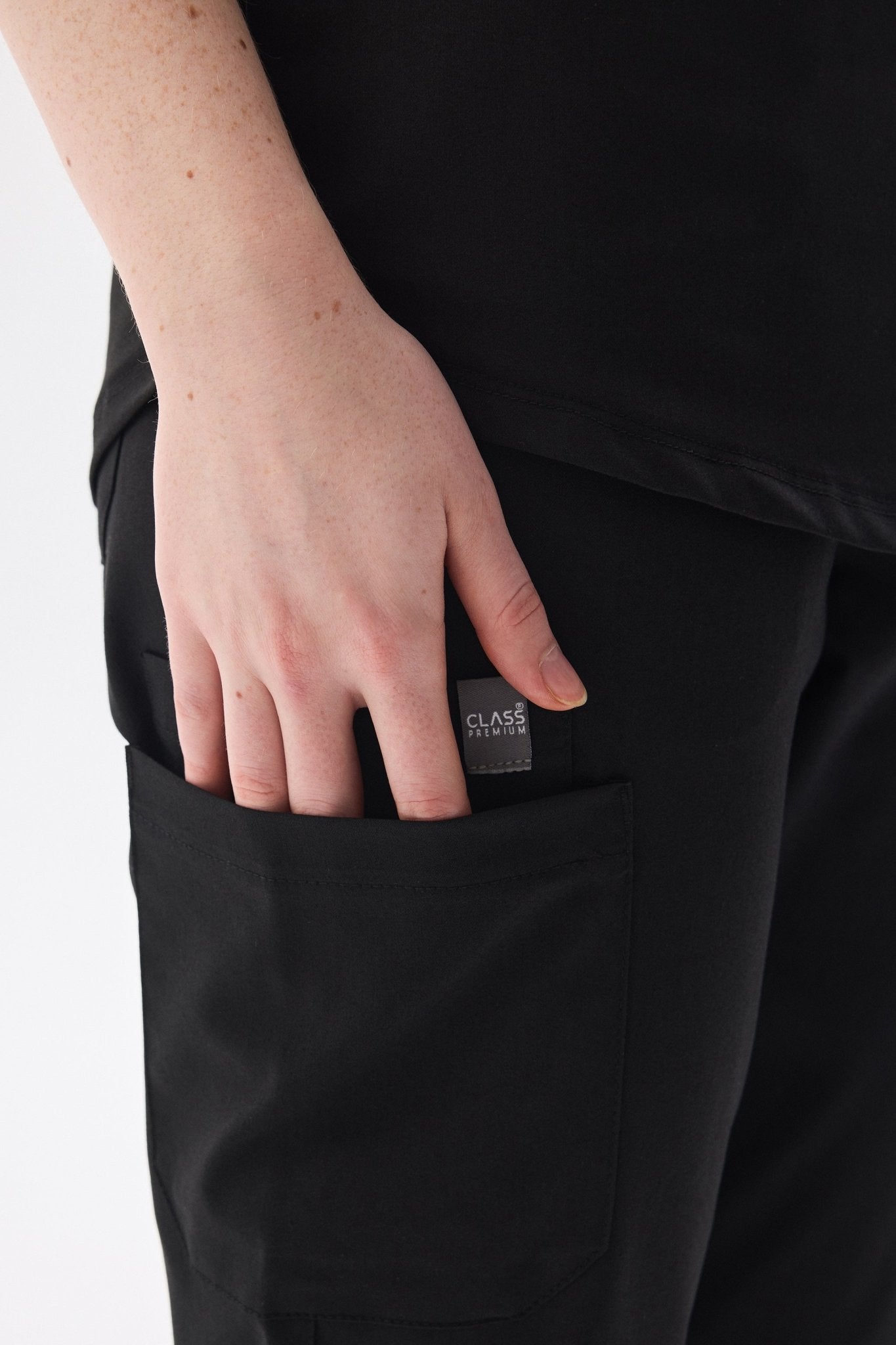 N O V A | Siyah Premium Likralı Üniforma Takımı - Class Üniforma hemşire formaları, medikal önlükler