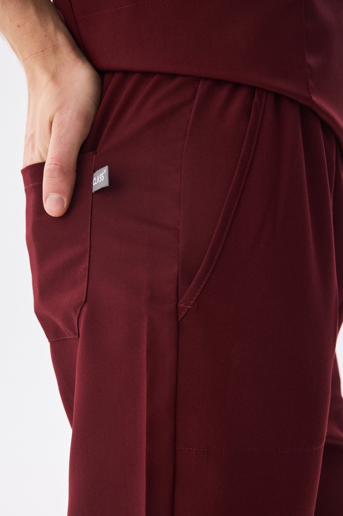 Classic - Bordo Erkek Likralı Üniforma Takımı - Class Üniforma hemşire formaları, medikal önlükler