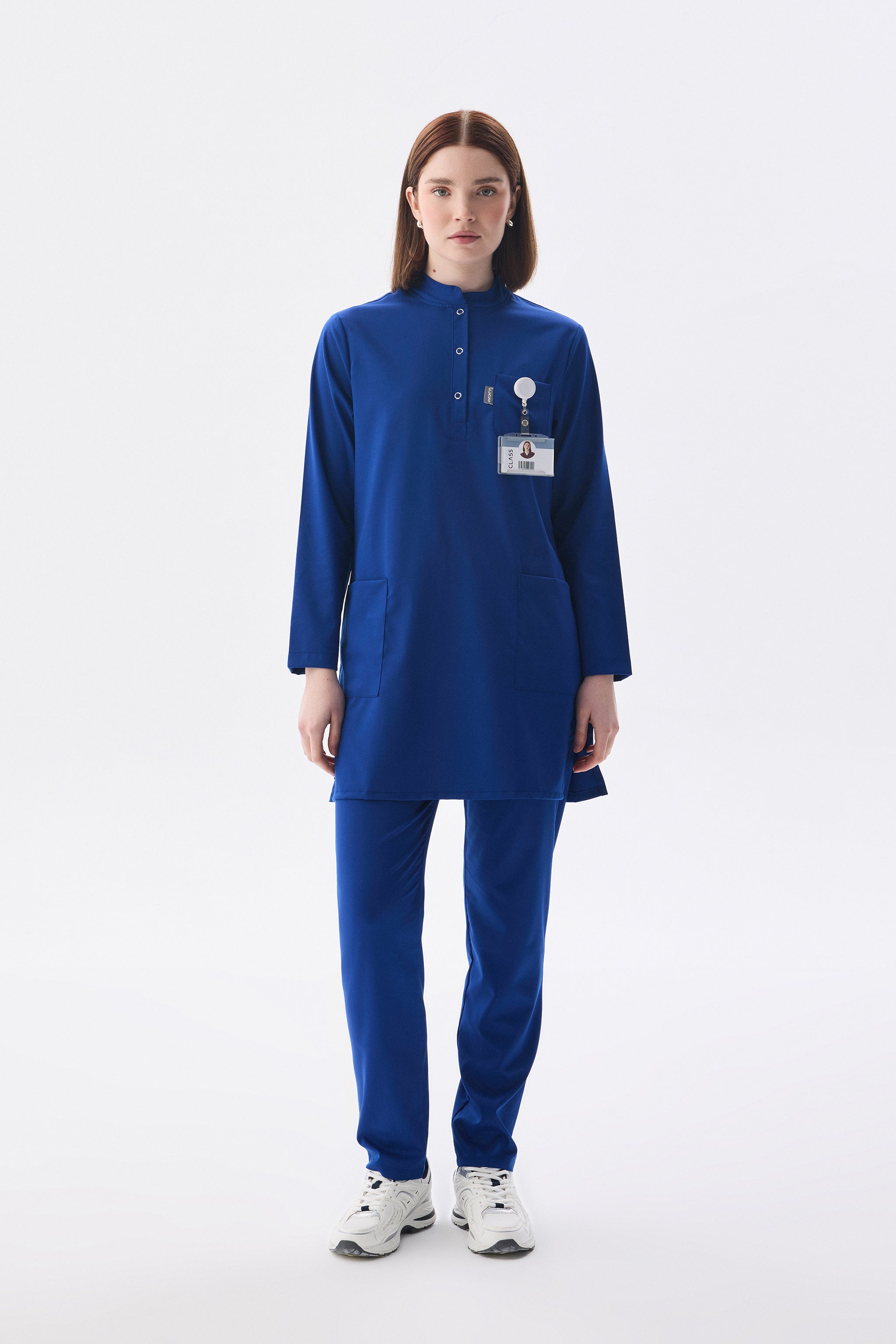 Hijab – Krankenschwesteruniform-Set aus sächsischem Blau