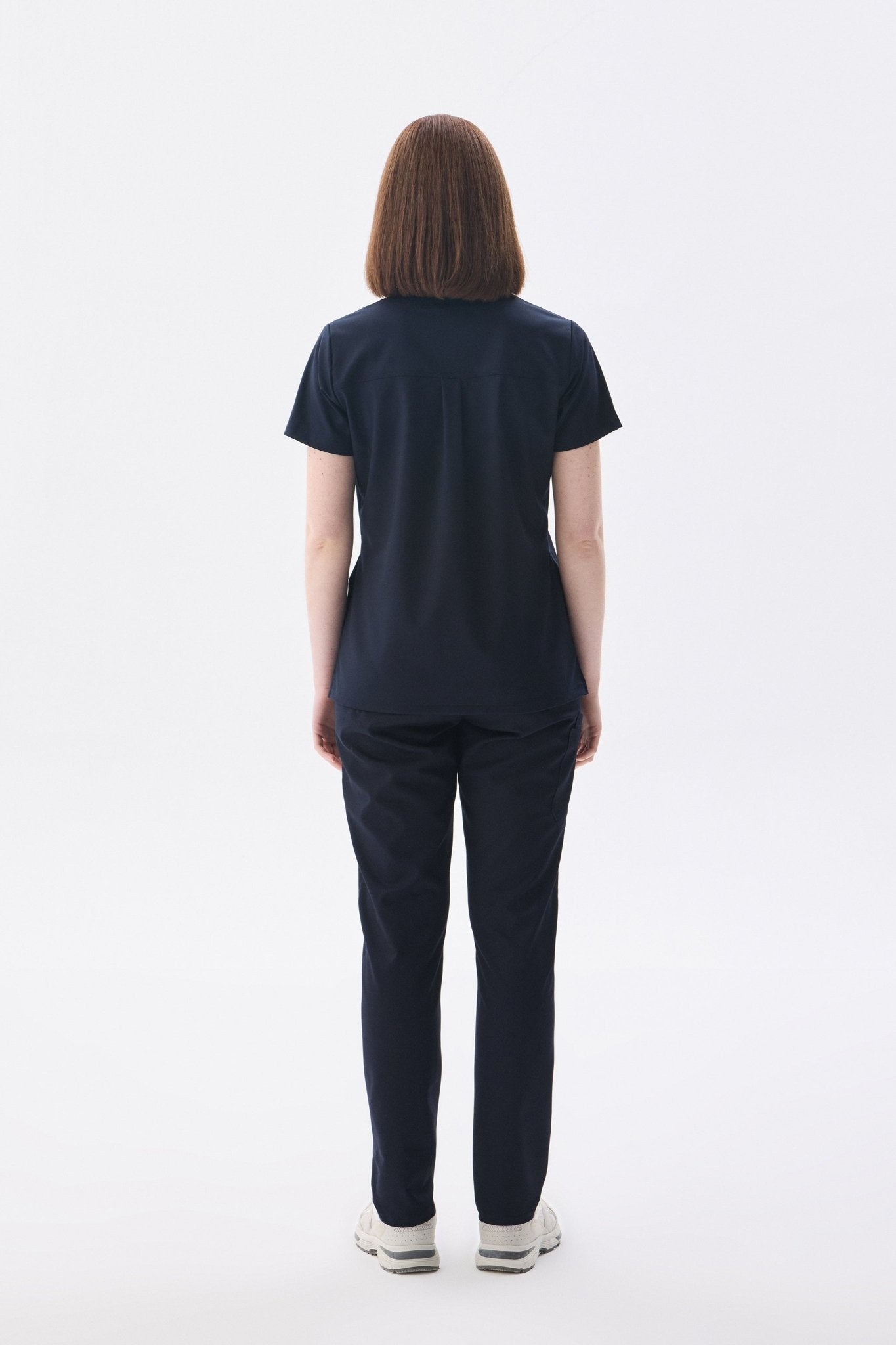 Polo Yaka Lacivert Kadın Medikal Üniforma Scrubs Takımı - Class Üniforma hemşire formaları, medikal önlükler