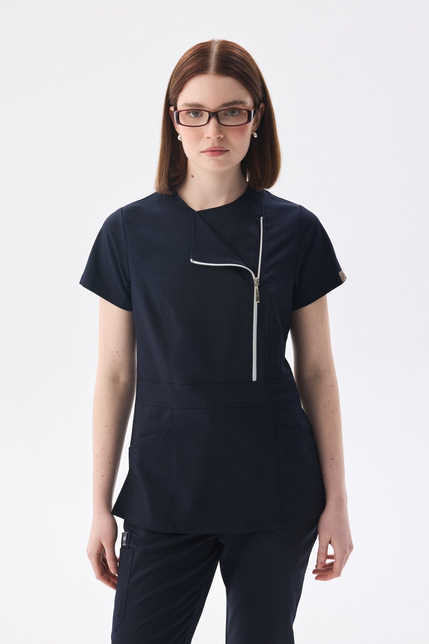 K I E V | Lacivert Lüks Likralı Hemşire Üniforması - Class Üniforma hemşire formaları, medikal önlükler