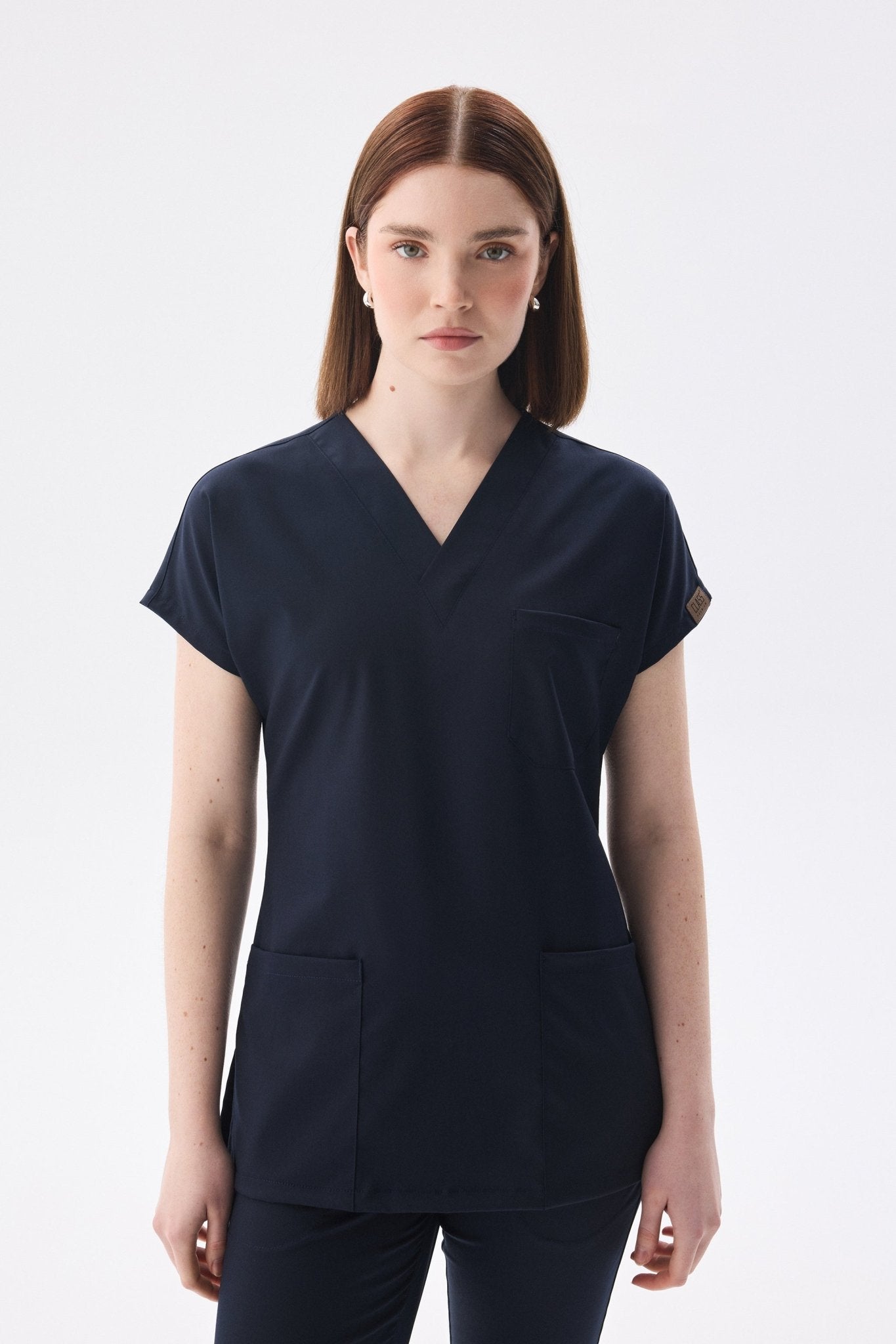 Classic - Lacivert Kadın Likralı Üniforma Takımı - Class Üniforma hemşire formaları, medikal önlükler