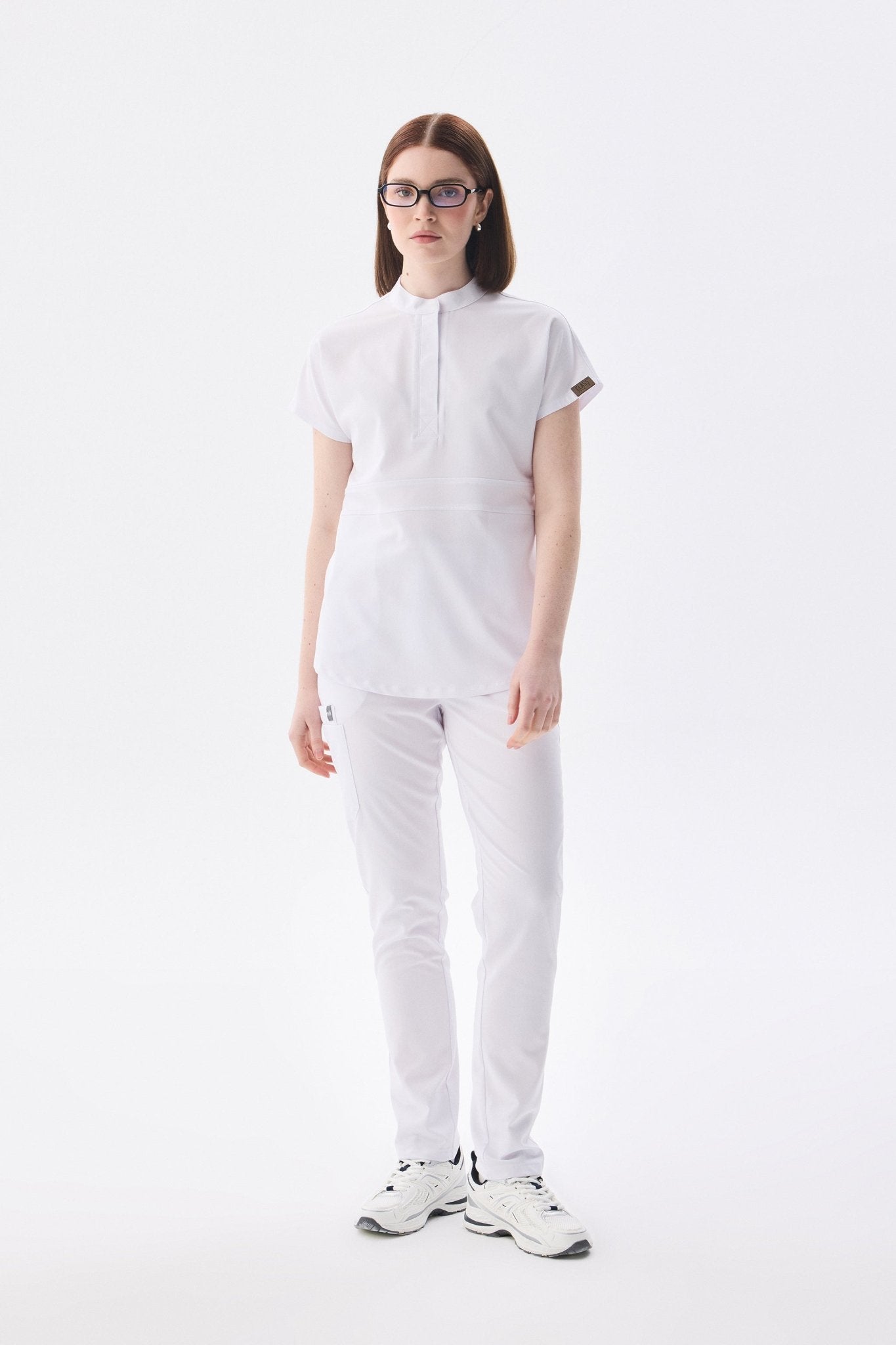 N O V A | Beyaz Premium Likralı Üniforma Takımı - Class Üniforma hemşire formaları, medikal önlükler