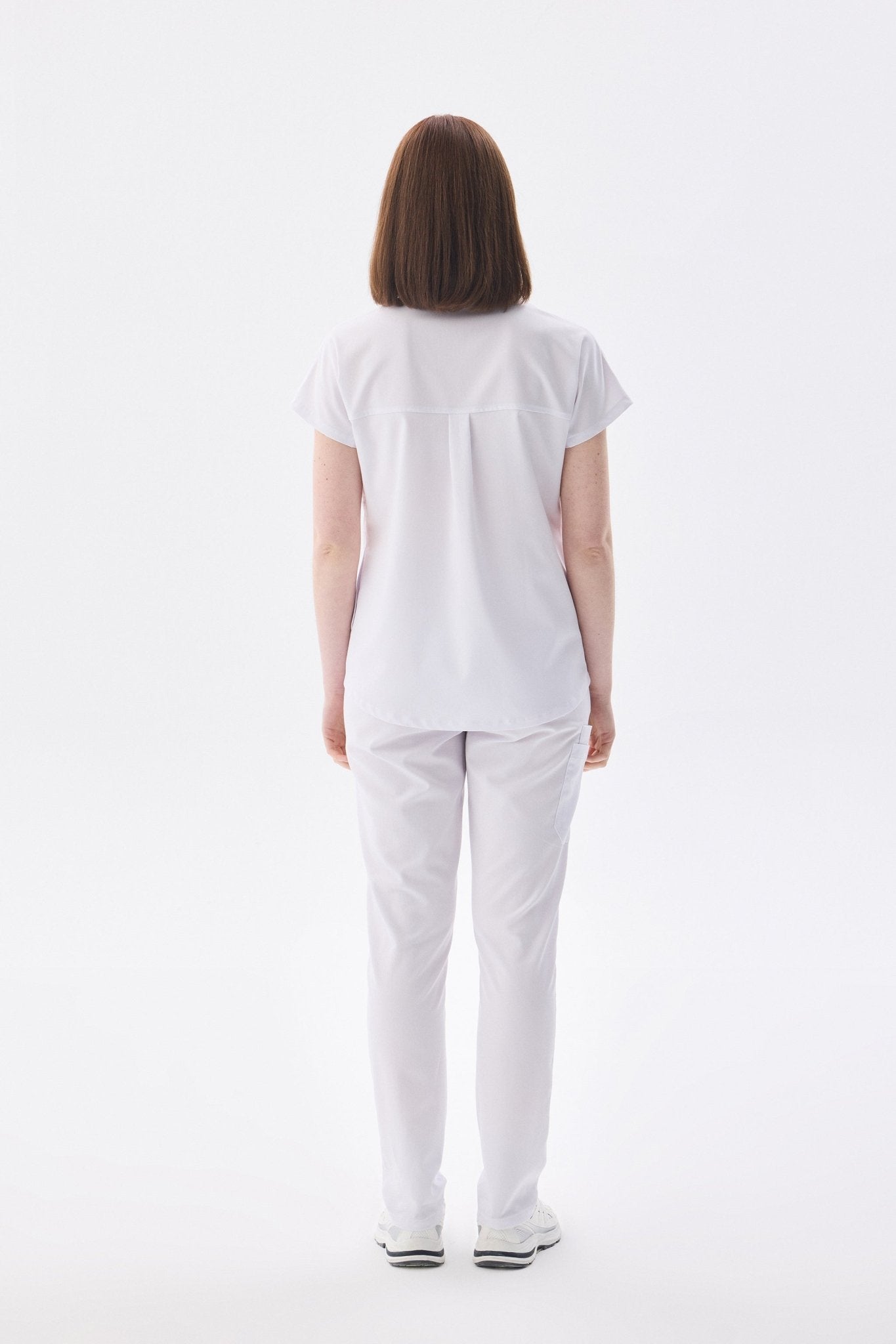 N O V A | Beyaz Premium Likralı Üniforma Takımı - Class Üniforma hemşire formaları, medikal önlükler