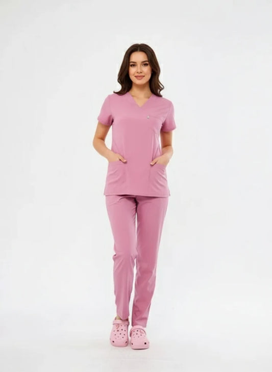 Outlet Classic | Pudra Unisex Likralı Üniforma Takımı