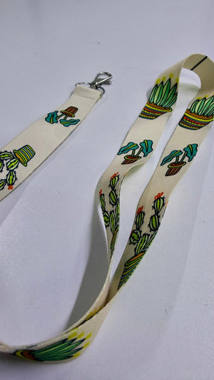 Boyun İpi | Kaktüs Desenli Sağlık ve Kurumsal Kullanım - Class Üniforma hemşire formaları, medikal önlükler