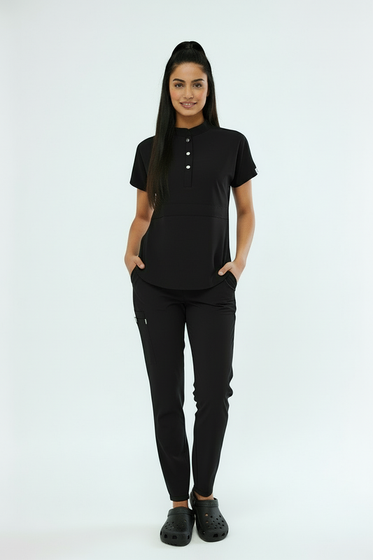 N O V A | Siyah Premium Likralı Üniforma Takımı