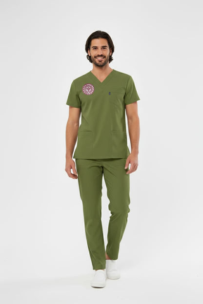 Class Üniforma Çimen Yeşili Eczacı Forması Likralı Scrubs Unisex (Yeni Yönetmeliğe Uygun - Grasshopper)