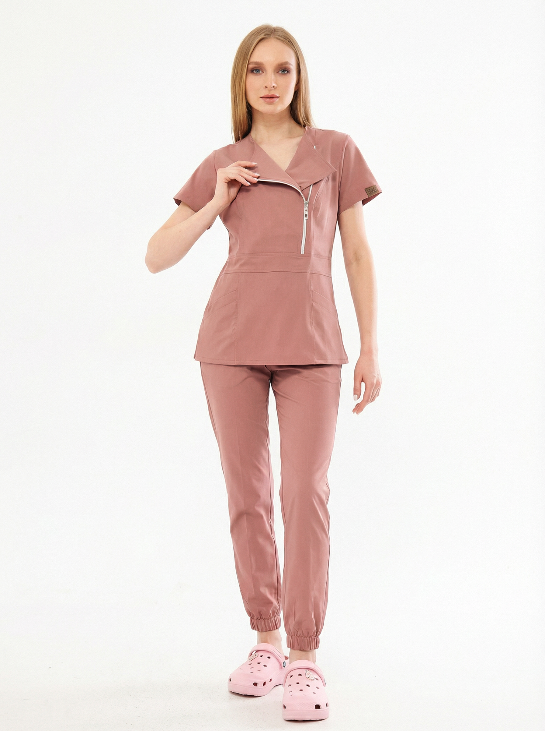 K I E V | Gül Kurusu Lüks Likralı Hemşire Üniforması