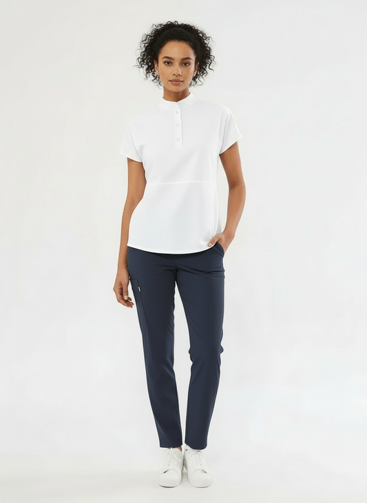 N O V A | Beyaz & Lacivert Premium Likralı Üniforma Takımı