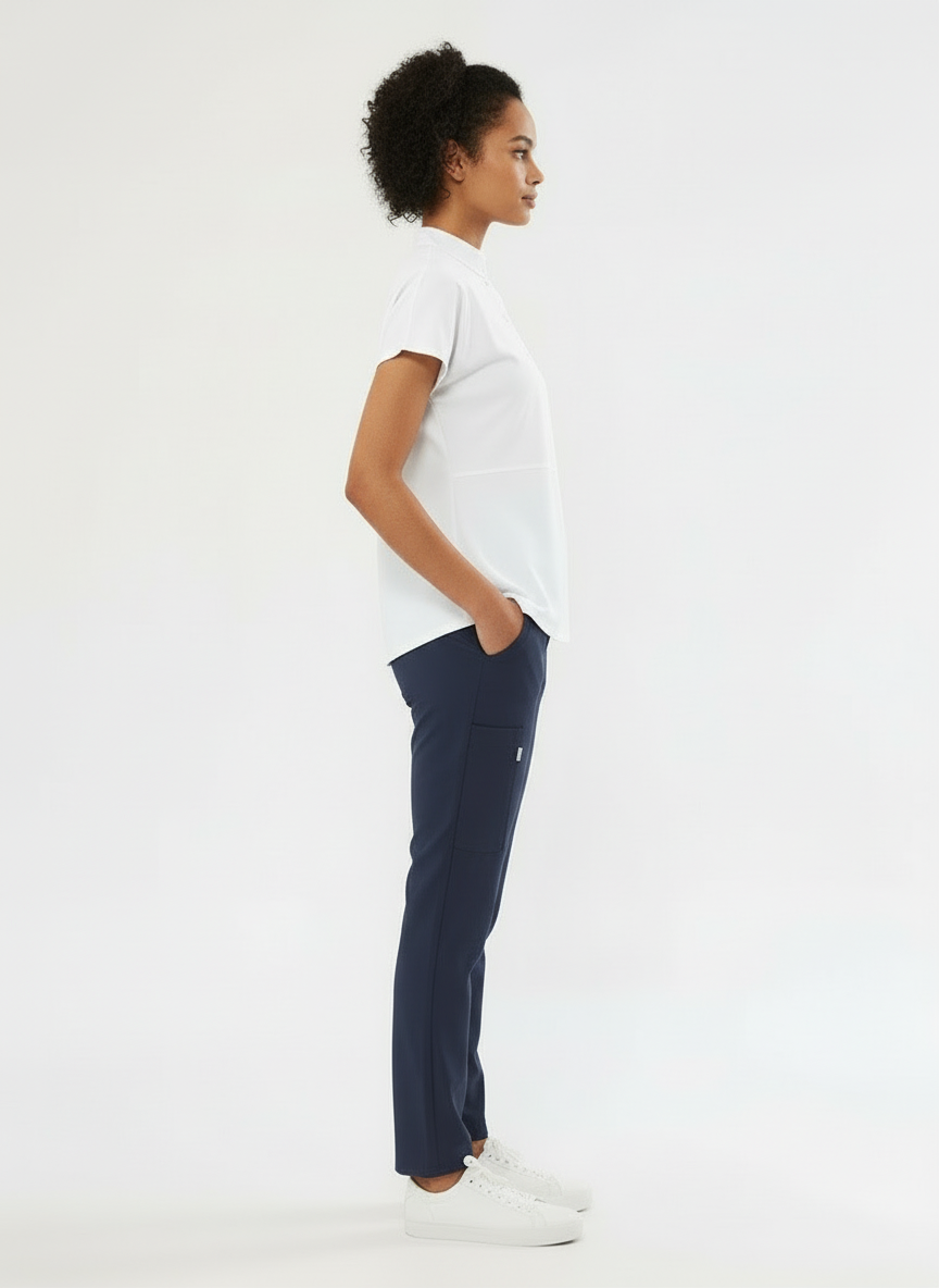 N O V A | Beyaz & Lacivert Premium Likralı Üniforma Takımı