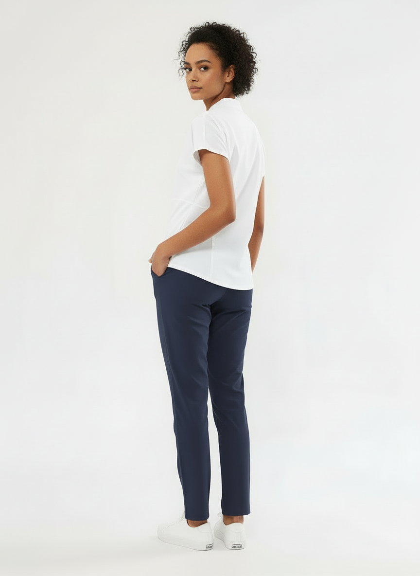 N O V A | Beyaz & Lacivert Premium Likralı Üniforma Takımı