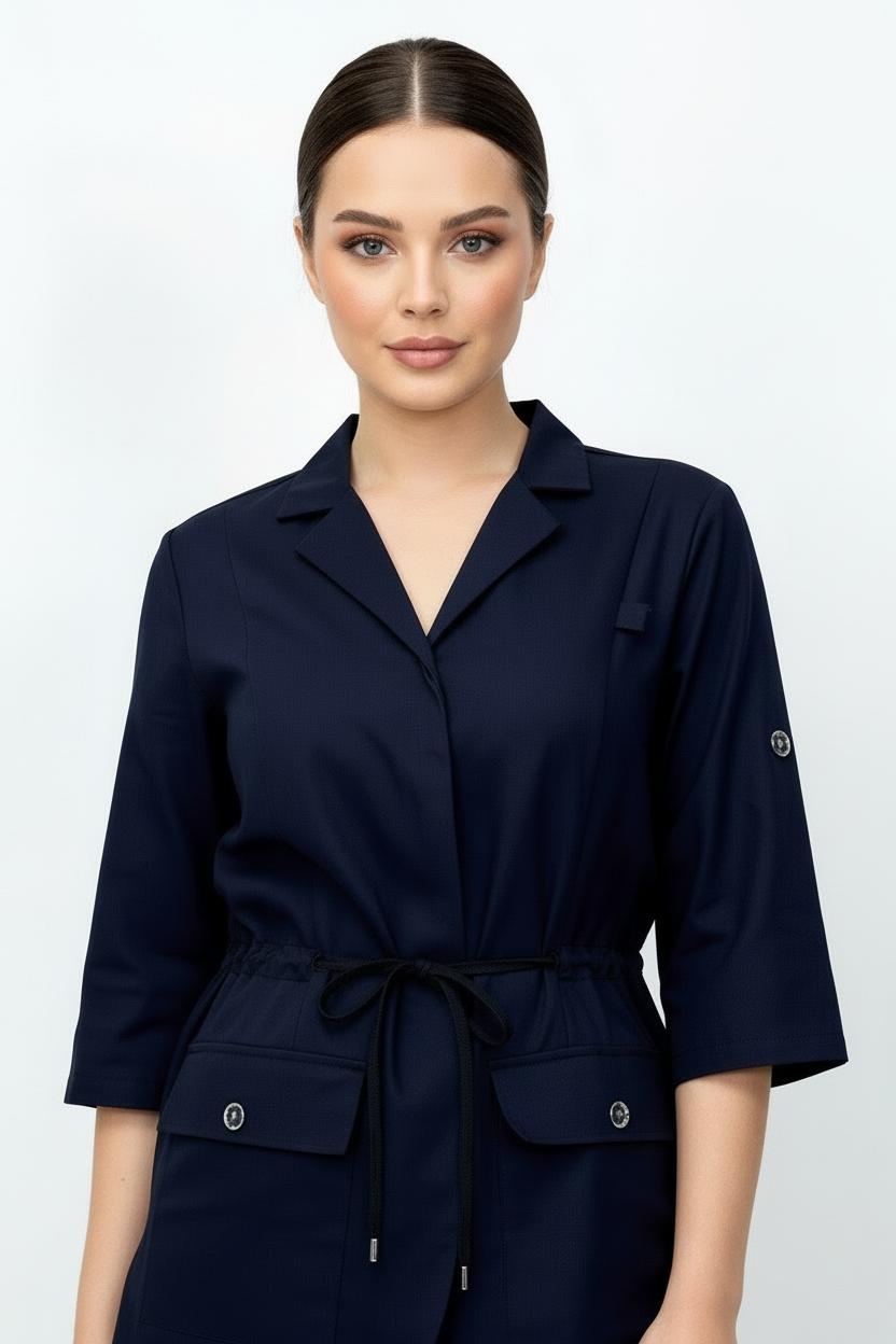 L I S B O N | Lacivert Premium Likralı Ceket Üniforma Takım