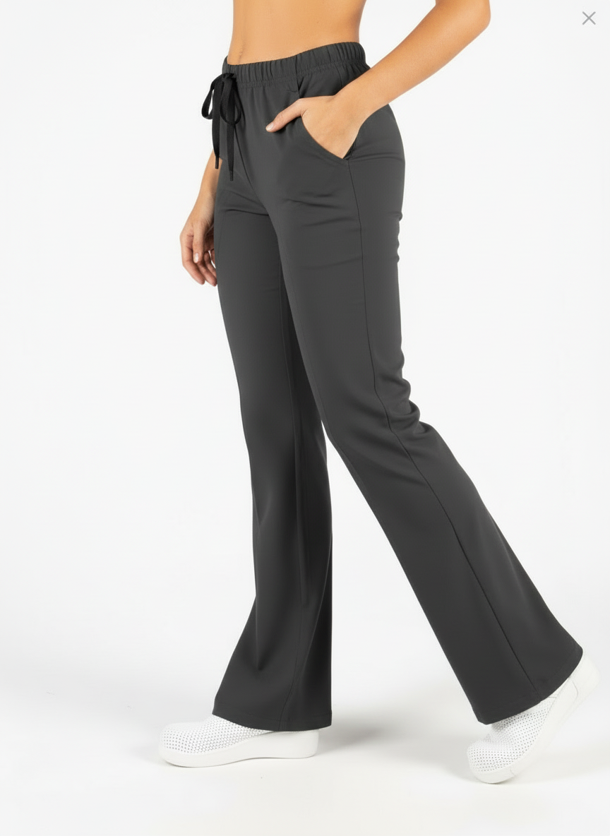 Kadın Antrasit  Likralı İspanyol Pantolon