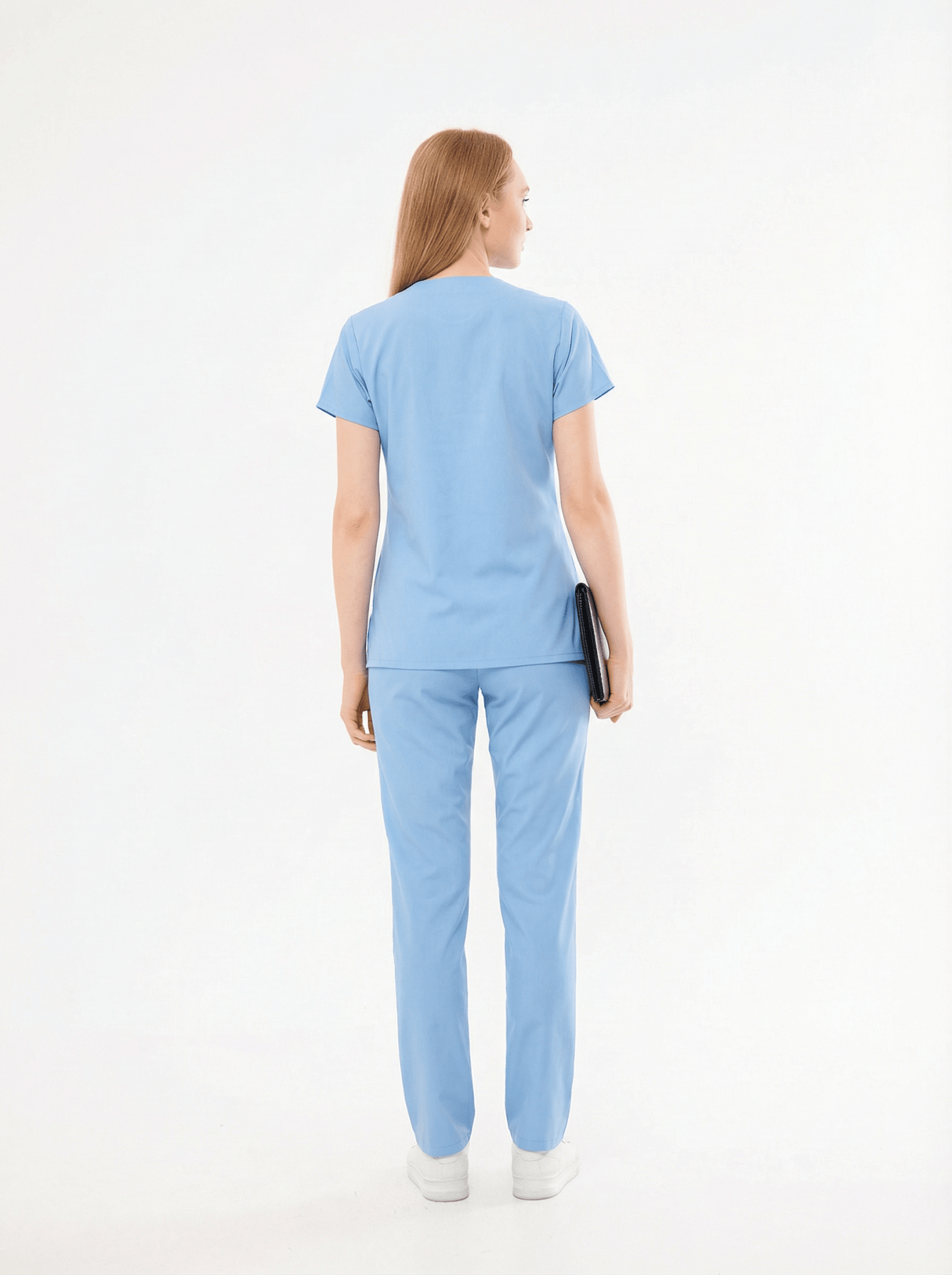 K I E V | Bebe Mavisi Lüks Likralı Hemşire Üniforması - Class Üniforma hemşire formaları, medikal önlükler