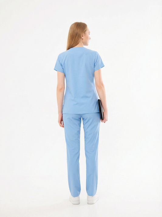 K I E V | Bebe Mavisi Lüks Likralı Hemşire Üniforması