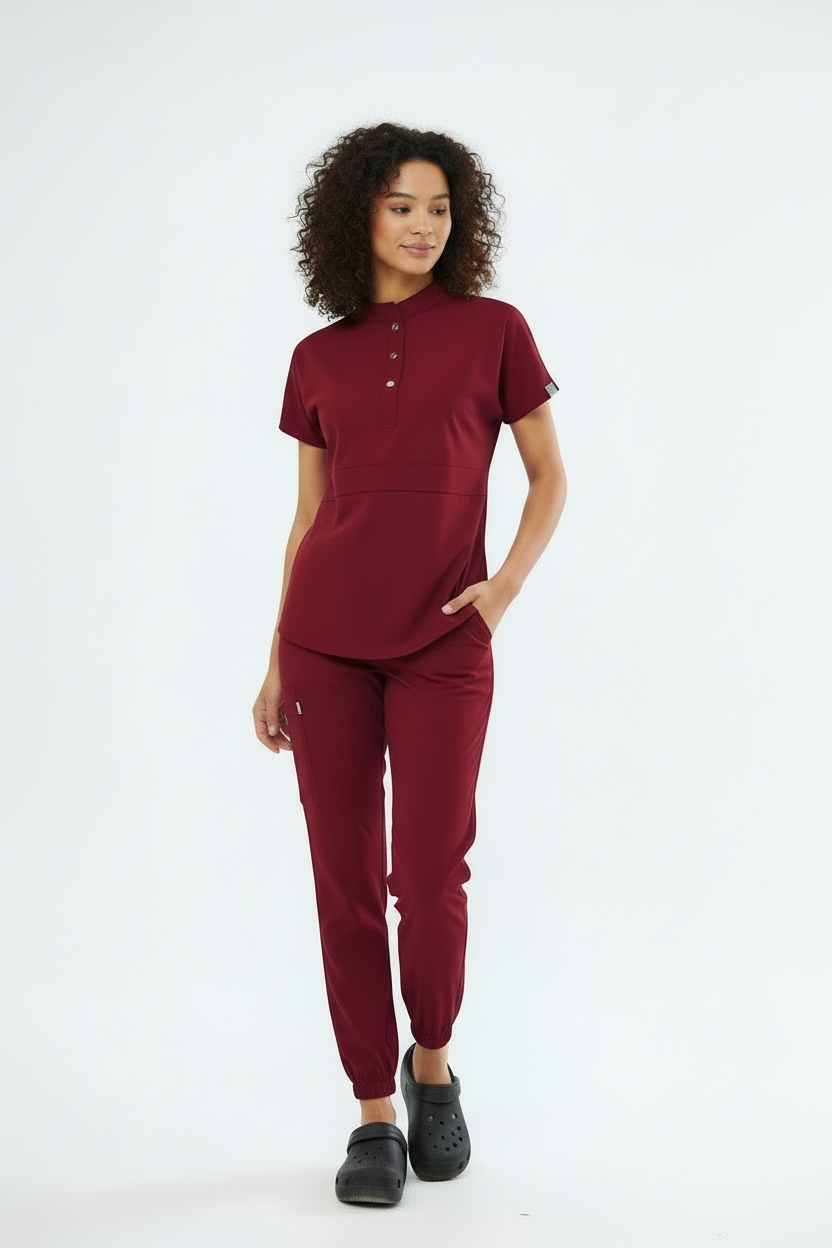 N O V A | Bordo Premium Likralı Üniforma Takımı