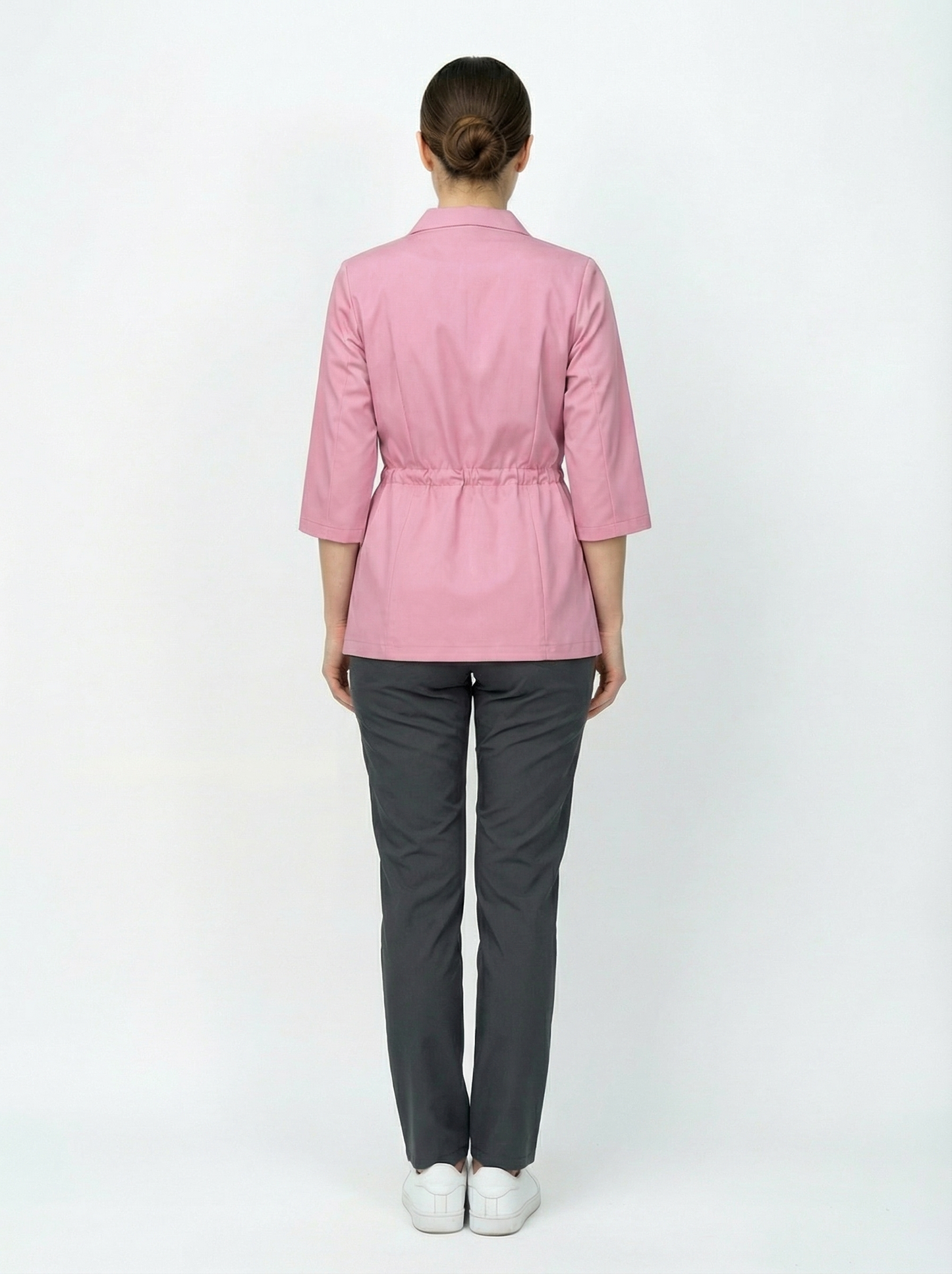 L I S B O N | Pembe & Siyah Premium Likralı Ceket Üniforma Takım