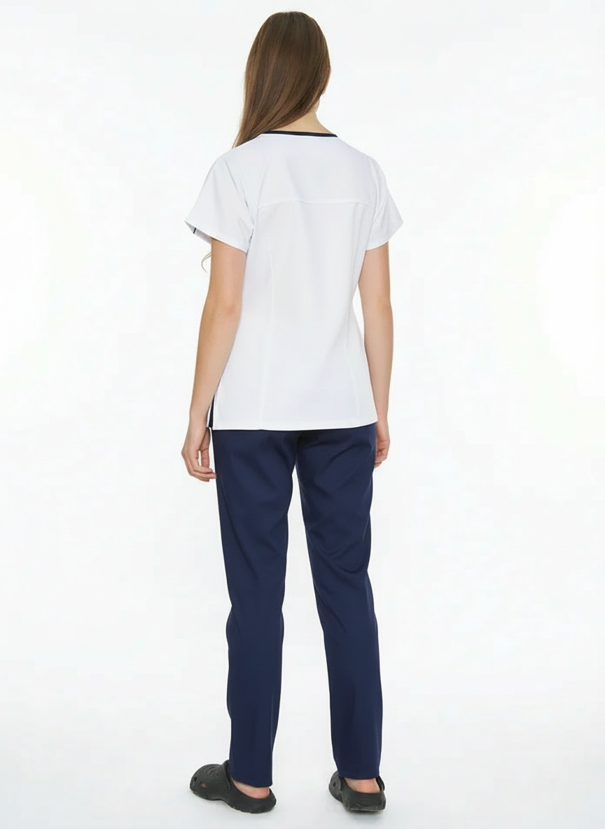 S P O R T | Beyaz Premium Likralı Hemşire Üniforma Takım